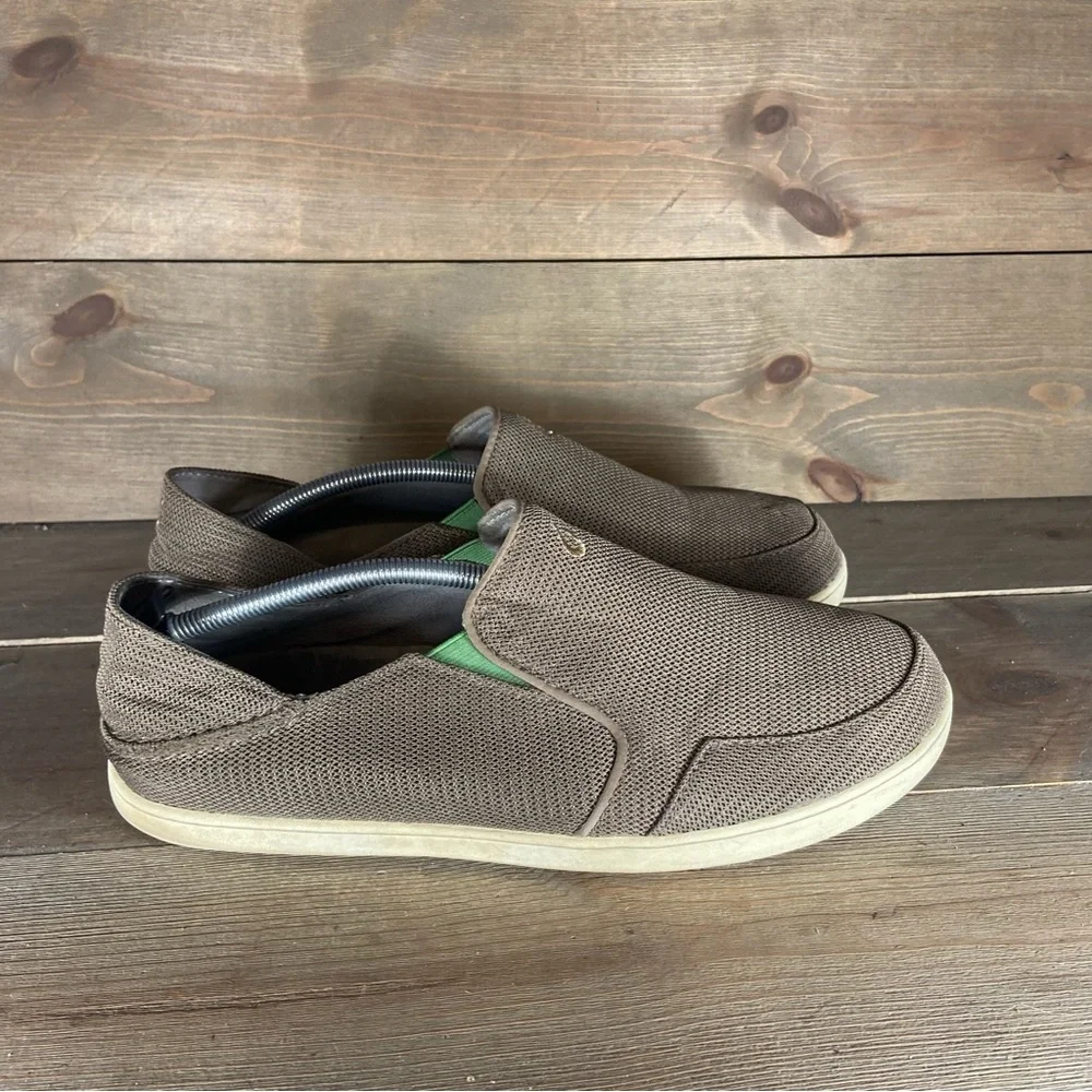 Olukai nohea mesh Mens size 11 shoes brown slip on comfort sneakers